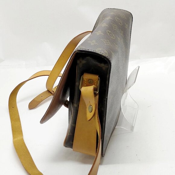 Authentic Louis Vuitton Cartouchiere GM Brown Monogram Shoulder Bag mn423-021926